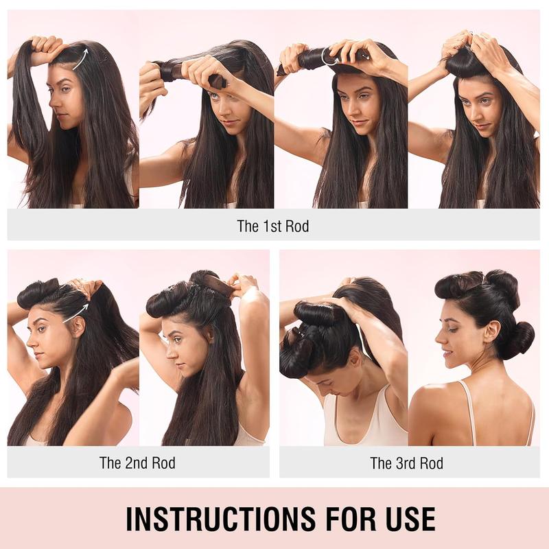 Heat-free Curling Rods, 3 Counts/set Velvet Hair Curler Rods, Non-slip Sleep Curling Curly, Soft DIY Wave Hair Rollers Styling Tool for Long Hair Curls