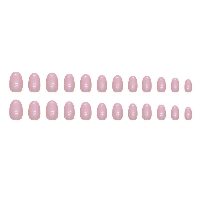 Solid Pink Polar Light Design Fake Nails with 1 Sheet Tape & 1 Nail File, 24pcs/box False Nails for Women & Girls, Removable Nail Art Artificial Full Cover, Women Girls DIY Manicure