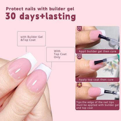 French Style Soft Gel Nail Tips, 150pcs Full Cover Press On Nails Kit, Nail Art Kit, Portable Finger Manicure Kit For Beginners, Artificial Full Covers For Women & Girls, Summer Gift