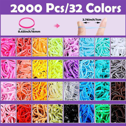 32 Color Hair Ties & Hair Styling Tools Set, 2006pcs/set Hair Elastic Band & Hair Styling Tool, Hair Accessories for Haircare