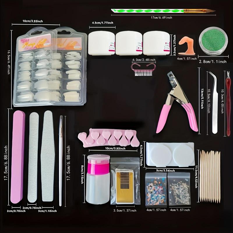 Acrylic Nail Kit for Beginners, 1 Set Acrylic Nail Kit Starter Kit, Professional DIY Nails Kit, Manicure Tools, Liquid Acrylic Nail Brush Nail Files Forms Press On Nails Kits Nail Supplies, Gift for Women, Trending Product