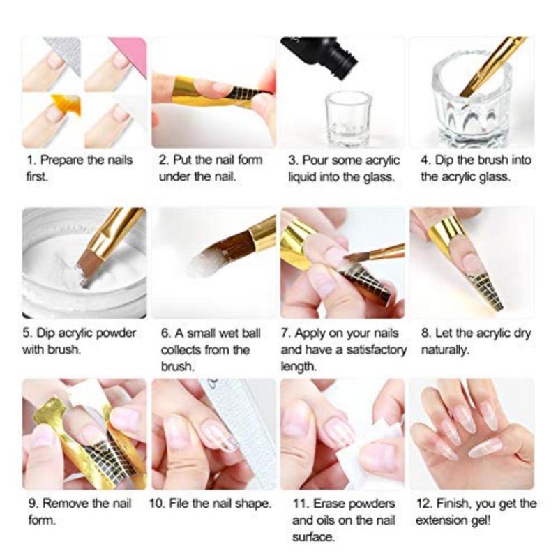 Acrylic Nail Kit for Beginners, 1 Set Acrylic Nail Kit Starter Kit, Professional DIY Nails Kit, Manicure Tools, Liquid Acrylic Nail Brush Nail Files Forms Press On Nails Kits Nail Supplies, Gift for Women, Trending Product