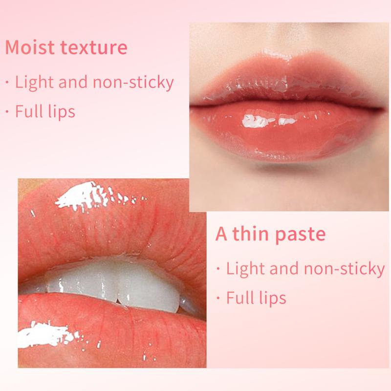 Hydrating Lip Glow Oil, Plumping Lip Gloss, Moisturizing Lip Oil Gloss, Transparent Moisturizing Lip Balm, Tinted Mirror Lip Gloss, Lip Plumper Gloss Make Lips Fuller and Moisturizing Crystal Moisture Cherry Clear Daily Evening Gift Skincare Moisturizer