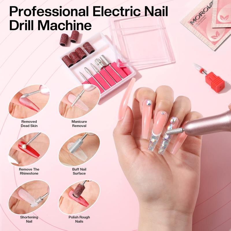 Morovan Acrylic Nail Kit with Drill - Nails Kit Acrylic Set for Beginners With Everything Glitter Acrylic Powder Set for Nails Supplies Acrylic Brushes Nail Tips Art Decoration Tools DIY Salon at Home