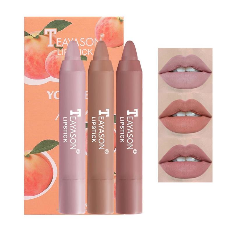 Music Festival Makeup, 3pcs/set Crayon Matte Lipstick, Long Lasting Easy Color Lipstick, Hydrating Matte Lip Gloss for Girls & Women, Lip Care Products