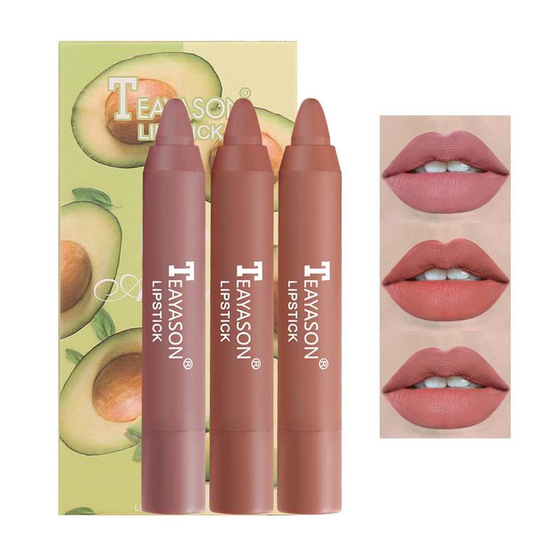 Music Festival Makeup, 3pcs/set Crayon Matte Lipstick, Long Lasting Easy Color Lipstick, Hydrating Matte Lip Gloss for Girls & Women, Lip Care Products