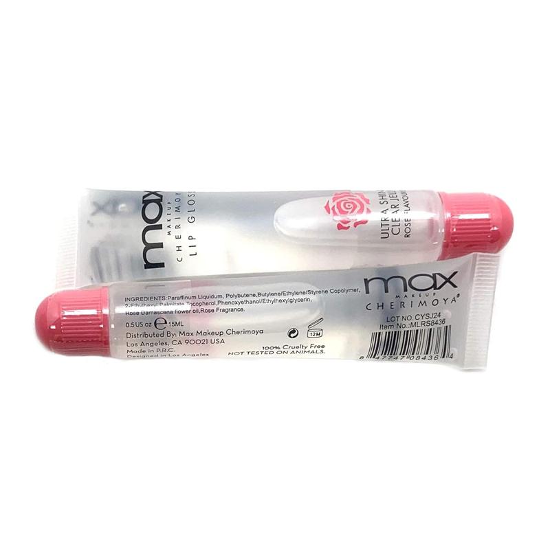 Max Ultra Shine Clear Jelly Lip Gloss Rose Flavoured