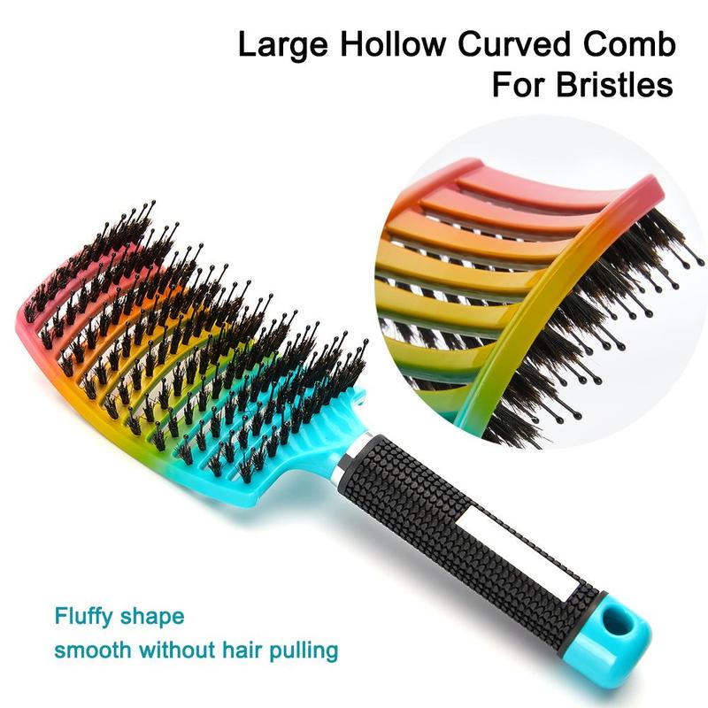 Hair Scalp Massage Comb, Curved Vented Anti-tangle Hair Styling Wet Comb, Hairdressing Detangle Hairbrush Anti Frizz Hair Brush Hair Massage Comb