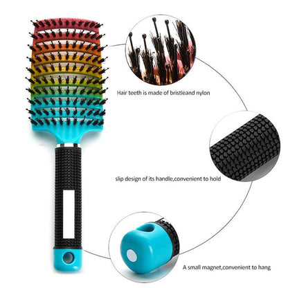 Hair Scalp Massage Comb, Curved Vented Anti-tangle Hair Styling Wet Comb, Hairdressing Detangle Hairbrush Anti Frizz Hair Brush Hair Massage Comb