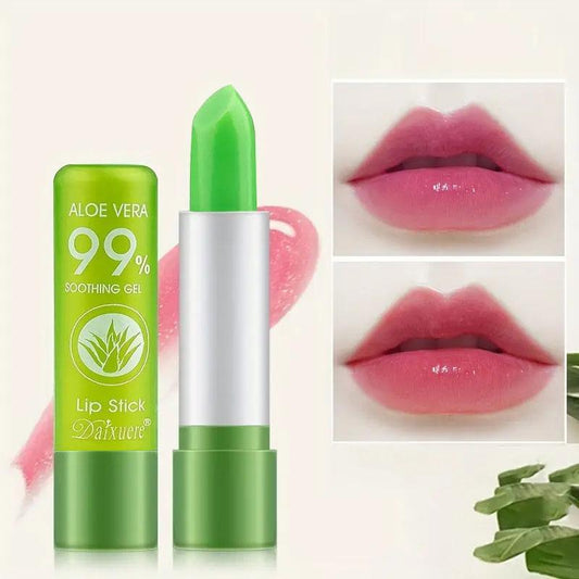 Aloe Vera Temperature Color Changing Lip Balm, 2 Counts Long Lasting Moisturizing Lip Gloss, Nourishing Lip Care Lipstick, Hydrating Glossy Lip Glaze Stick