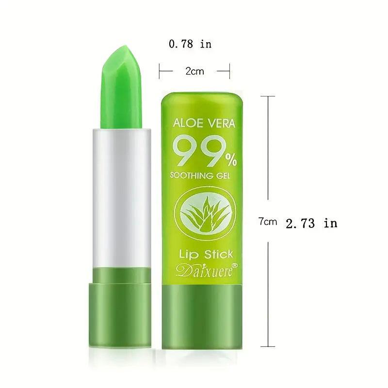 Aloe Vera Temperature Color Changing Lip Balm, 2 Counts Long Lasting Moisturizing Lip Gloss, Nourishing Lip Care Lipstick, Hydrating Glossy Lip Glaze Stick