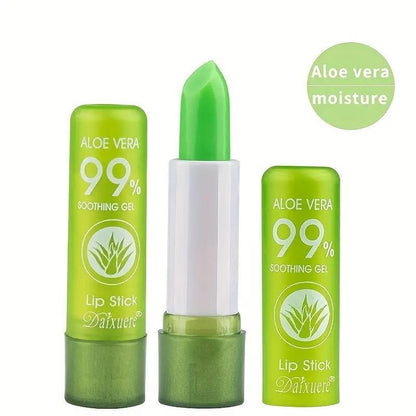 Aloe Vera Temperature Color Changing Lip Balm, 2 Counts Long Lasting Moisturizing Lip Gloss, Nourishing Lip Care Lipstick, Hydrating Glossy Lip Glaze Stick