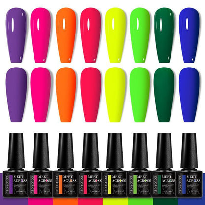 Color Gel Nail Polish Kit, 8pcs/set Solid Color Serie Nail Gel Need Lamp Cure Soak off UV Gel Nail Varnish Nail Art Gel Set, Nail Art Kit