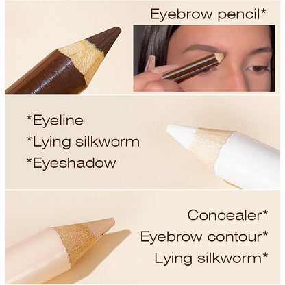 3 in 1 Eyebrow Pencil, 3pcs/set Waterproof Long Lasting Eyebrow Pencil, Eye Makeup Tool for Women