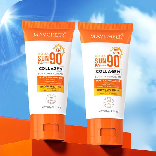 Collagen Sunscreen Set, 2 Counts/set Refreshing and Non-sticky Sunscreen, Moisturizing Sun Care Product for Women & Men