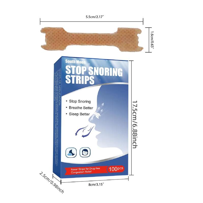 Stop Snoring Strips, 100pcs Physical Expansion Nose Strips, Nose Strips for Sleeping, Sleeping Aid, Snoring Relief Strips, Nasal Treatment Supplies