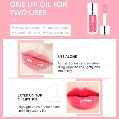 Hydrating Lip Glow Oil, Moisturizing Plumper Gloss, Transparent Plumping Balm, Tinted Balm Care Clear Skincare Moisturizer Moisture Hydrate