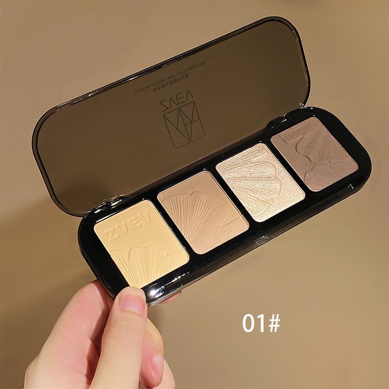 4 Color Long Lasting Shimmering Highlighter Makeup Palette, 2pcs/set Facial Contouring and Detailing Makeup Disc, Cosmetic Beauty Supplies for Girls and Women