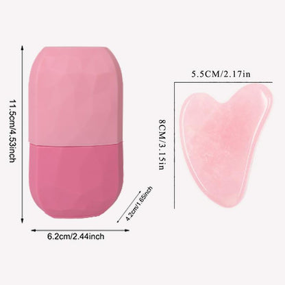 Heart Shaped Ice Roller?& Gua Sha Board, 1 Set Manual Massage Tool, Ice Roller & Gua Sha Board, Ice Block for Face & Body, Gua Sha Board for Face & Body