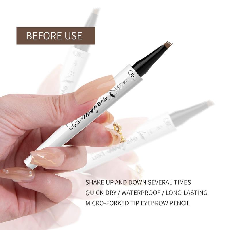 Waterproof Brow Pen with Micro-fork Tip, 2 Counts Long Lasting Eyebrow Pen, Brow Styling Brush, Eye Brow Makeup Tool, Makeup Accessories