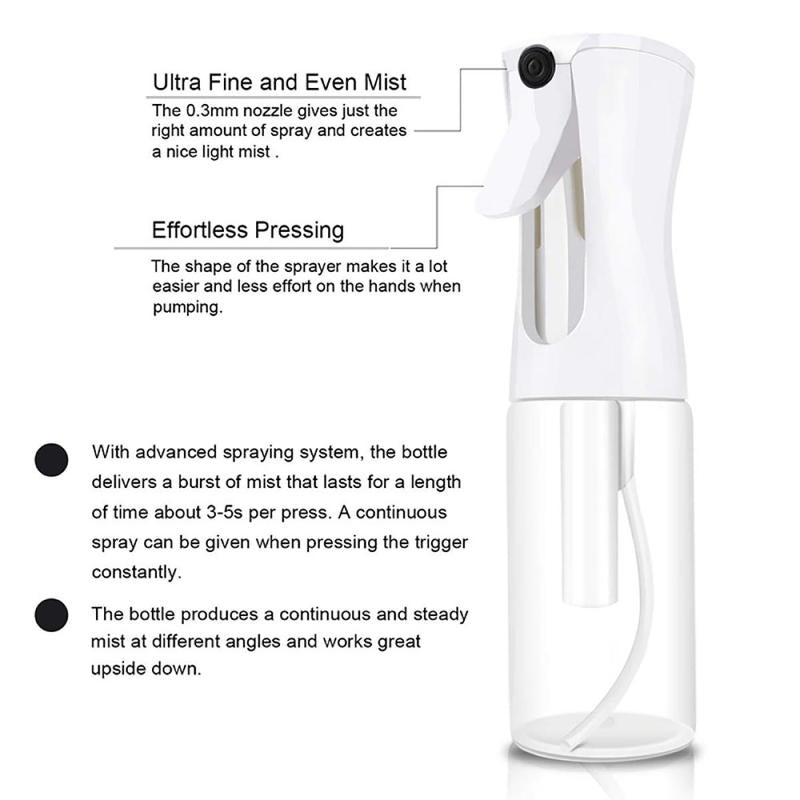 200ml Hairdressing Spray Bottle, Empty Refillable Spray Bottle, Mist Spray Bottle for Water, Toner, Gardening, Water Sprayer, Skin Care Tools