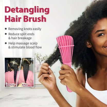 Summer Hairdressing Tools, 5 Counts Detoxification Brush Set with Cushion, Nylon Bristle Shampoo Brush, Dualedge Styling Comb, Detachable and Convenient Combs, Hair Style Hair Products