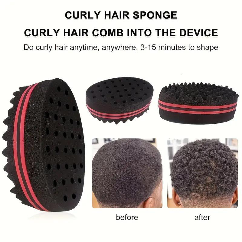 Hair Sponge Set with Sponge Glove, 4pcs/set Hair Sponge Brush & Comb Set, Heatless Styling Tools for Curly Hair