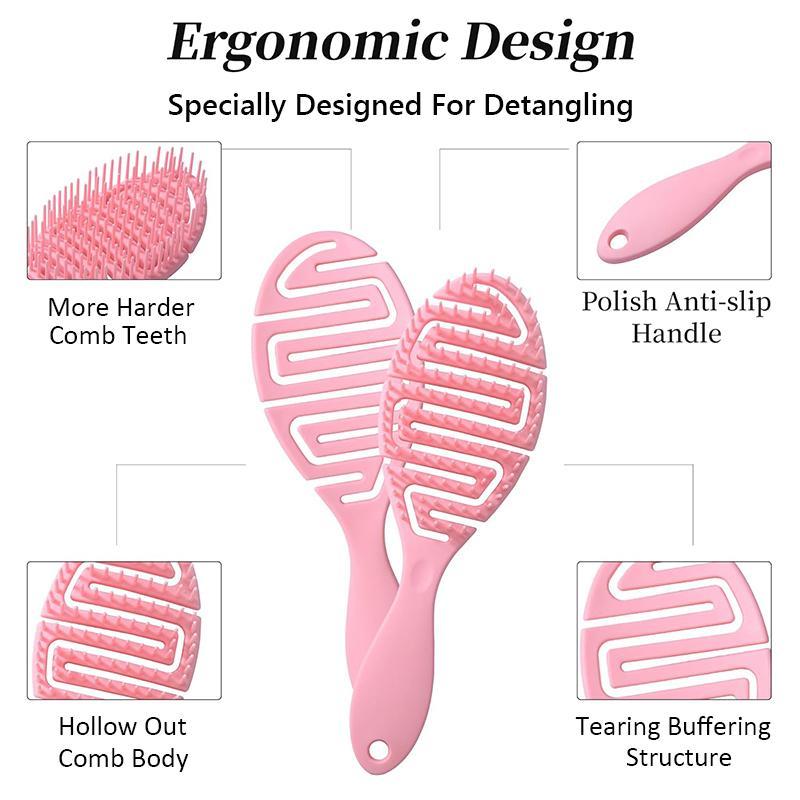 Hair Detangling Brush, 2 Counts Hair Detailing Comb, Scalp Massage Comb, Curly Hair Detangling & Styling Tool, Trending Products, Summer Gifts