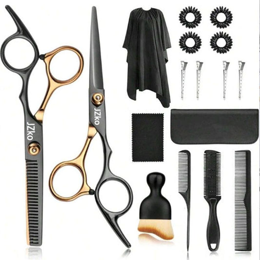 Hair Cutting Set, 17pcs/set Hairdressing Shears Kit with Haircut Accessories, Hair Cutting Scissors Shears Kits, Summer Hairdressing Scissors