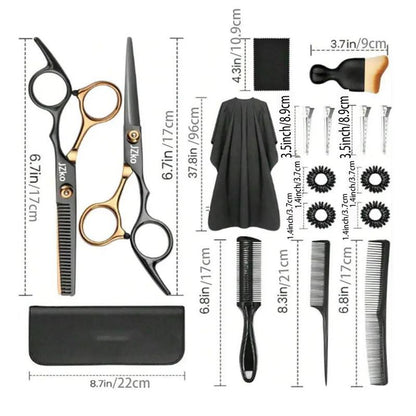 Hair Cutting Set, 17pcs/set Hairdressing Shears Kit with Haircut Accessories, Hair Cutting Scissors Shears Kits, Summer Hairdressing Scissors