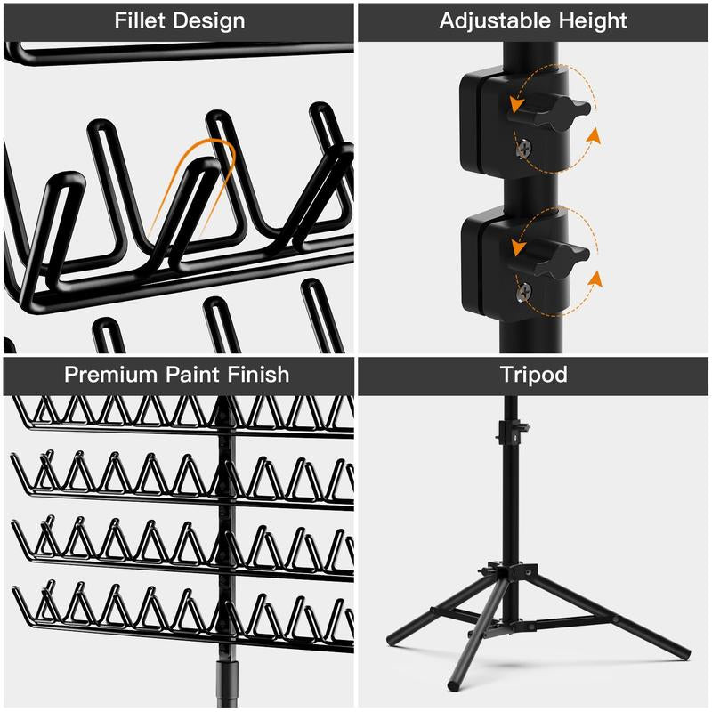 Heatless Hair Braiding Stand Set, 17pcs/set Hair Extension Display Stand with Hair Braiding Tool Set, Adjustable Hair Extension Storage Rack for Salon, Home, Hotel, Travel