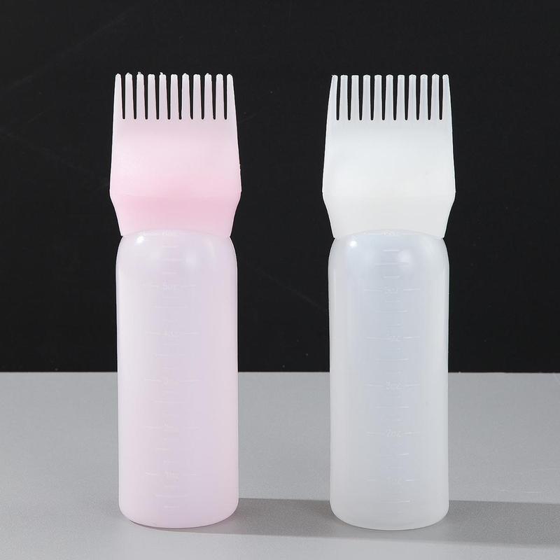 Summer Hair Dye Applicator Bottle, 2 Counts/set Hair Coloring Tool with Graduated Scale, Root Comb Applicator Bottle, Dyeing Shampoo Hair Oil Bottle with Comb, Haircare Tools