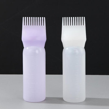 Summer Hair Dye Applicator Bottle, 2 Counts/set Hair Coloring Tool with Graduated Scale, Root Comb Applicator Bottle, Dyeing Shampoo Hair Oil Bottle with Comb, Haircare Tools