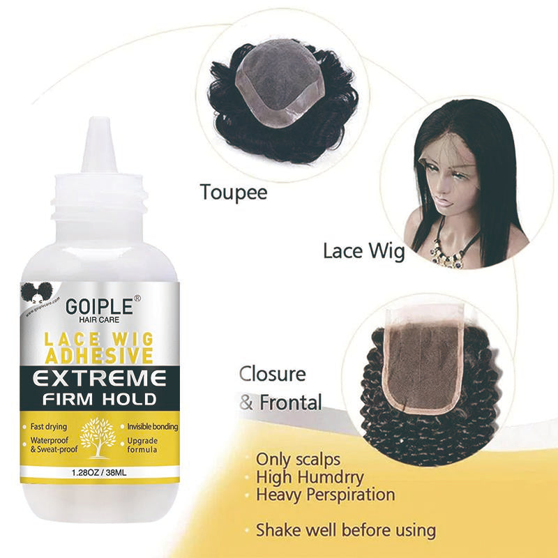 Wig Accessory Essentials Kit Lace Front Wig Glue Lace Glue & Remover, Wig Caps, Elastic Band, Hair Wax Stick, Edge Control, Edge Brush - 9 Counts