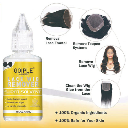 Wig Accessory Essentials Kit Lace Front Wig Glue Lace Glue & Remover, Wig Caps, Elastic Band, Hair Wax Stick, Edge Control, Edge Brush - 9 Counts