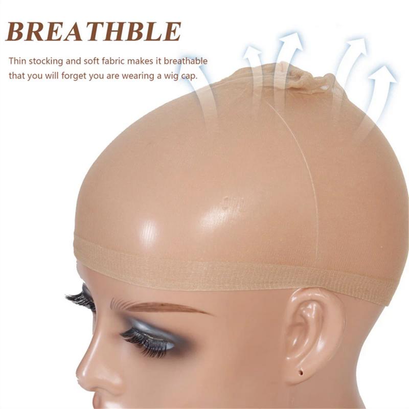 Megalook 2 Pcs/set Invisible and Breathable HD Wig Cap for Human Hair/Synthetic Wig Installations Easy to Wear