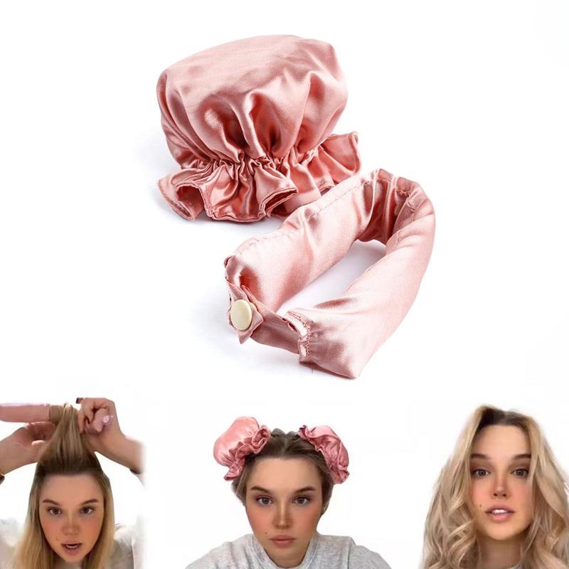 Satin Hair Curler & Hair Cover, Summer Gift, 1 Set DIY Curl Styling Tool, Effortless Flexible Heatless?Haircare?Curlers Wand