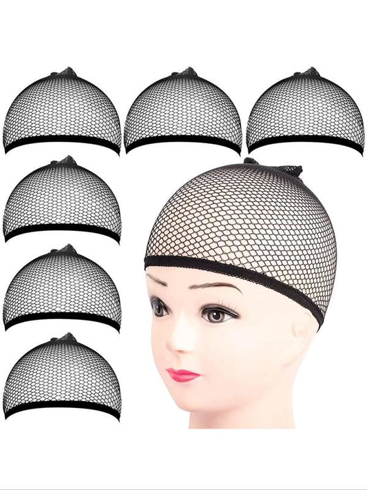 6pcs Women's Two-end High Elastic Wig Special Net Cover Net Cap for Women & Men, Hair Salon Accessories Perfect to Wear it under Wig , Great for Sew In, Easy to Put on