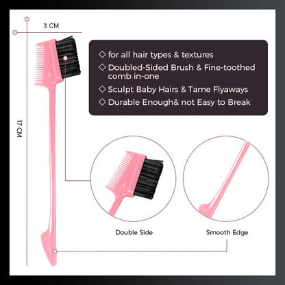 OhMyPretty Wig Double Side Brush &Comb Hair Edge Control Convenient Hairline Styling Brush