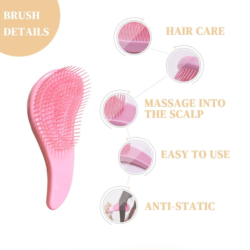 Manual Head Massage Hair Style Tool Set, 7 Counts Summer Hair Products, Including Shampoo Brush & Shower Cap & Hair Dye Bottle & Hair Clip & Hair Brush, Heatless Smooth Hair Care Tools for Women