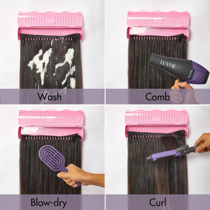 Hair Extension Holder and Hanger to Hold Clip-In,Tape-In,Bundles,Washing Coloring and Blow-Drying Haircare | Luvme Tools&Accessories