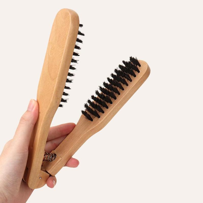 V-shaped Hair Straightening Comb, 1 Count Natural Straightening Hair Comb, Professional Hair Styling Tool For Home & Salon Use