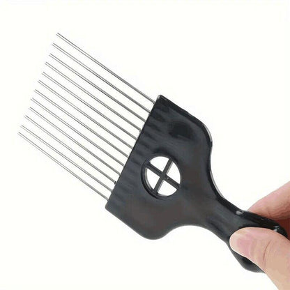 CurlyMe Plastic Wide Hair Pick Comb, Smooth Afro Hair Comb Comfortable Use Practical Hairdressing Styling Tool For Natural Curly Hair (Black)