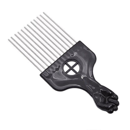 CurlyMe Plastic Wide Hair Pick Comb, Smooth Afro Hair Comb Comfortable Use Practical Hairdressing Styling Tool For Natural Curly Hair (Black)