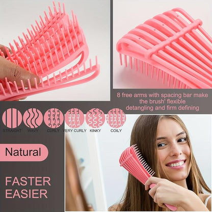 Hair Styling Tool Set, 11pcs/set Detangling Brush Set, Detangling Brush And Comb For Natural Hair, Sleep Bonnet, Big Claw Clip For Summer Haircare