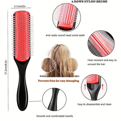 Hair Styling Tool Set, 11pcs/set Detangling Brush Set, Detangling Brush And Comb For Natural Hair, Sleep Bonnet, Big Claw Clip For Summer Haircare