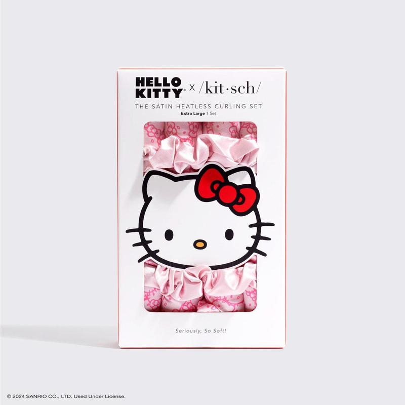 Hello Kitty x Kitsch XL Heatless Curling Set - Pink Hello Kitty Faces