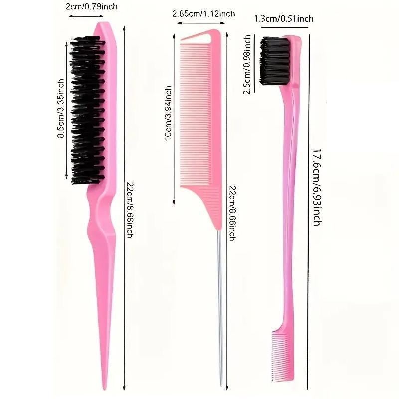 6pcs/set Double Sided Heatless Haircare Brush Set, Long Tail Combs Smooth Detangling Brush, Hair Brush Detangler Grooming Tools, Professional Hair Styling Tools for Women & Girls, Barber Supplies