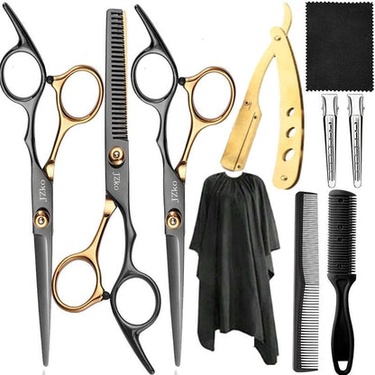 Hair Scissors Set, 10pcs/set Hair Cutting Scissors Kits, Heatless Straight Shears Tools, Professional Thinning Scissors, Summer Haircare Products, Heatless Styling Tools