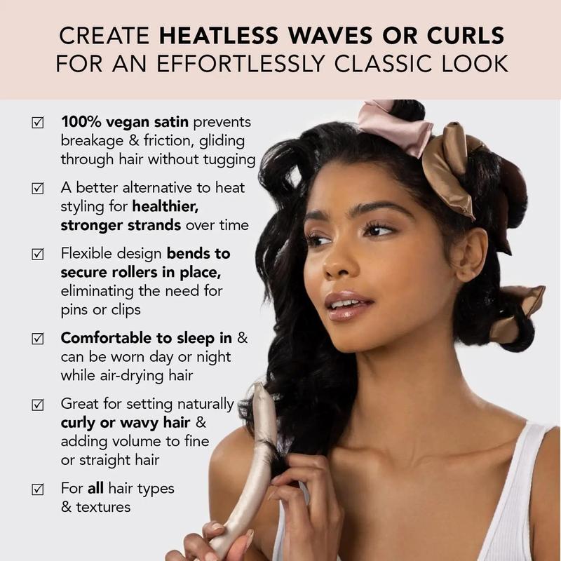 Heatless Curling Rods, 6 Counts No Heat Sleep Hair Curlers for Home Use, Hair Curling Tools for Long Hair, Summer Hair Styling Accessories